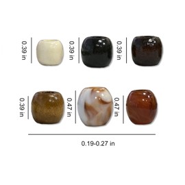 KMYZQDV 60Pcs Wooden Beads for Hair Braids Black Women African Braiding Wood Dread Loc Braid Small Jewelry Men Brown Dreadlock Large Jumbo Big Hair Tube Cuffs DIY Hair Accessories