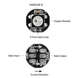 BTF-LIGHTING 50x WS2812B Pre-soldered Black LEDs with Black Wire 5V WS2812 IC Built-in & 10cm Cable Addressable Idividually LED Module String Panel