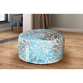Viola Inflatable Ottoman - Blue Leaf