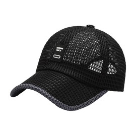 Buzz Selection CAP255 Mesh, Lightweight, Quick Drying, Cap, Hat, Golf, Logo, Running, Sports, Men's, Women's,, Black