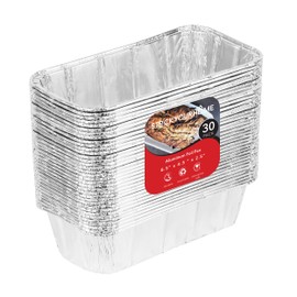 Aluminum Pans Bread Loaf Pans (30 Pack) 8x4 Aluminum Loaf Pan - 2 Lb Bread Tins, Standard Size, Compatible with Roadpro 12 Volt Portable Stove - Perfect for Baking Cakes, Bread, Meatloaf, Lasagna