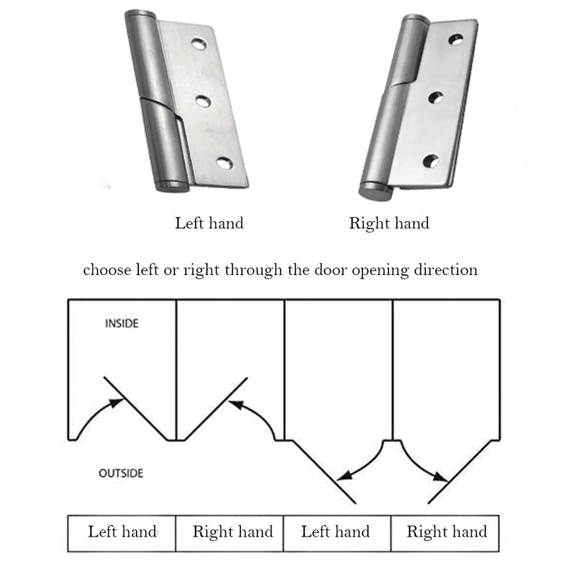 Pair of Door Hinges Rising Butt Handed Left Lift Off