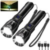 Rechargeable Flashlights 2Pack High Lumens, 5Mode Rechargeable Flashlights with LCD