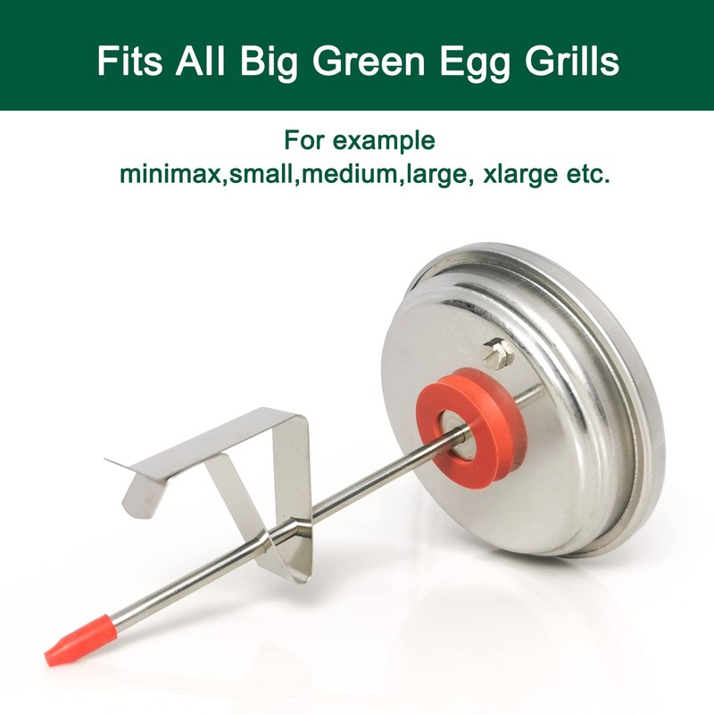 Quantfire Upgrade Replacement Thermometer for Big Green Egg,3.3" Grill Temperature