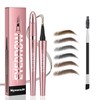 NyxaraJH 4-Tip Eyebrow Pen with Brush, 24Hr Long Lasting, Waterproof
