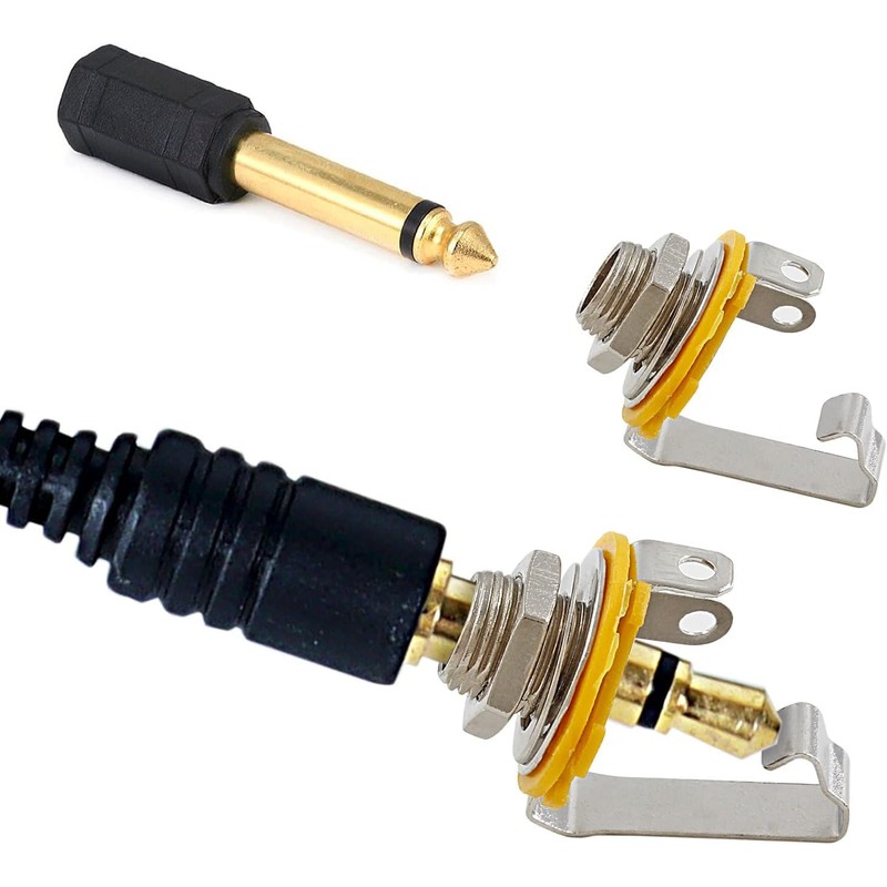 RUNCCI-YUN 6,35mm 1/4 Inch Female Guitar Input Jack,6,35mm TS Mono