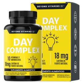 Nootropico Day Complex con Vitaminas, Minerales y Aminoácidos- Contiene Omega 3, L -Triptófano, Colina, Acetil L-Carnitina, L-Teanina- Suplemento...  