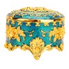 Retro Round Trinket Storage Organizer with Rose Pattern Round Metal