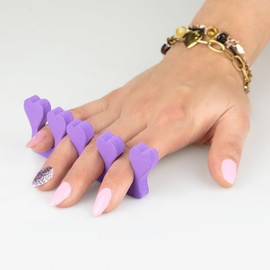 Finger Separator Toe Separator Nail and Toenail Separators for Nail Art Pedicure Toe Separator Finger Separator Set 10 Pairs / 20 Pieces (Purple)