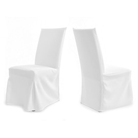 TexDeko Universal Chair Cover Paris Model Washable Opaque Durable Chair Cover Premium Quality Made in EU White
