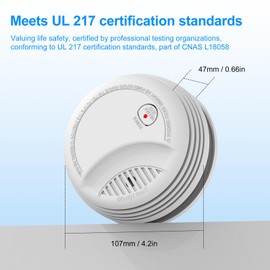 1 Pack Smoke Detector, Photoelectric Sensor Battery-powered Fire Smoke Alarm, LED warning light 85 dB alarm sound, low battery warning, mute and test buttons, suitable for living rooms, bedrooms, etc.