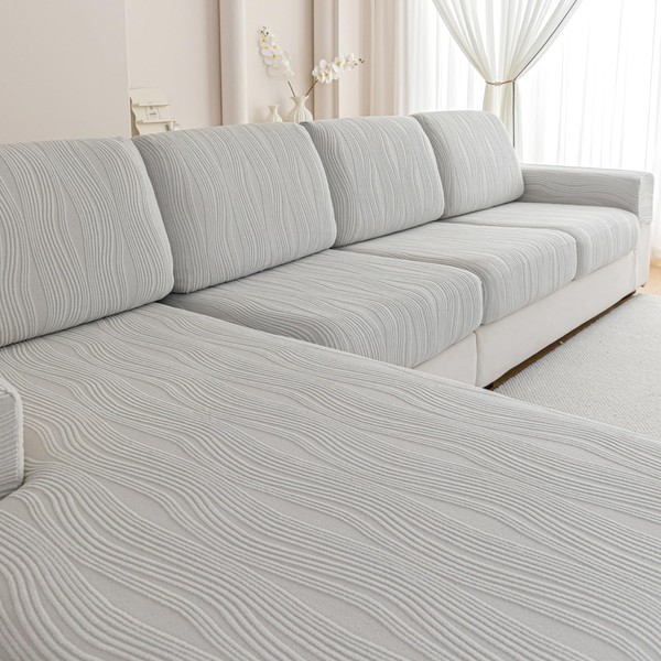 QIANMEW Couch Cushion Covers, Super Stretch Washable Sofa Slipcovers for