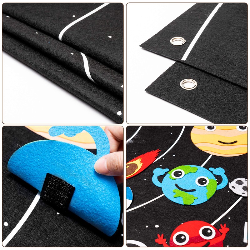 WATINC 44Pcs Outer Space Felt Story Board Set 3.5 Ft