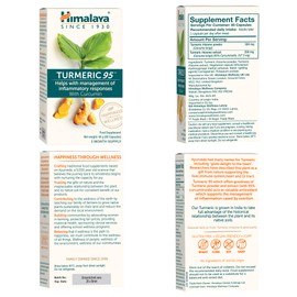 Himalaya Turmeric 95 Supplement with Curcumin/Curcuminoids,Supports Immune System, Resistance to Allergies, 600 mg, Vegan, Gluten Free, 60 Capsules
