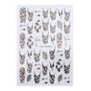 LANODO 2038 Nail Stickers, 9 Pieces, 3D, Black, Gold, Art,