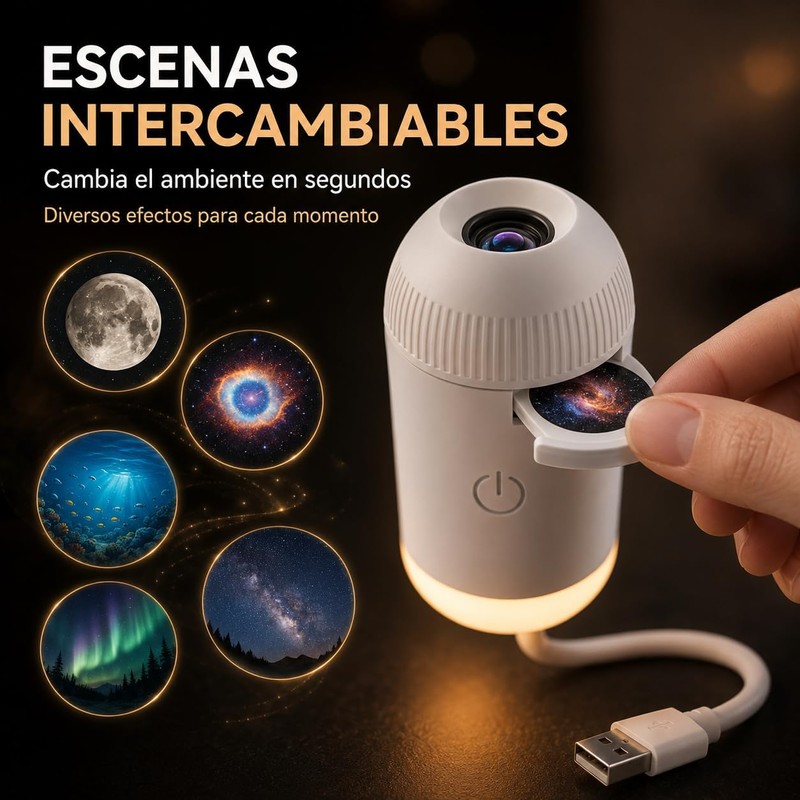 HD Smart Dynamic 5D Holographic Night Light Projector, Plug and