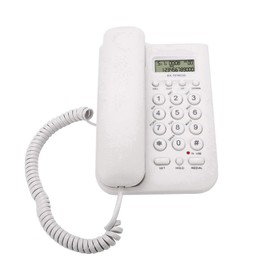 Wired Telephone, Landline Telephone with Landline Connection (FSK/DTMF) for Home/Hotel/Office (White)