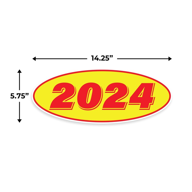 2024 Car Model Year Windshield Stickers | 14" x 5.5"