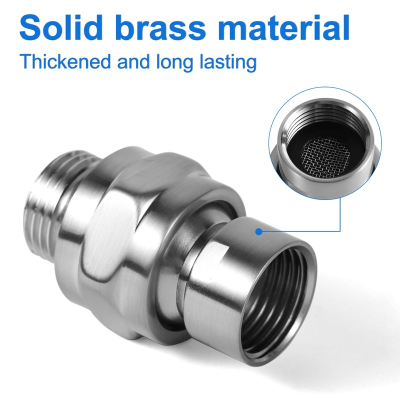 Swivel Shower Head Adapter, Sturdy Thicken Shower Connector Ball Joint