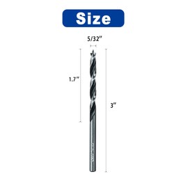 Sali 8PCS Brad Point Wood Drill Bit Set 5/32" Carbon Steel Wood Drill Bit Set for Hardwood, Plywood, Plastic Round Holes in All Types of Wood Perfect for DIY Woodworking Carving Engraving Drilling