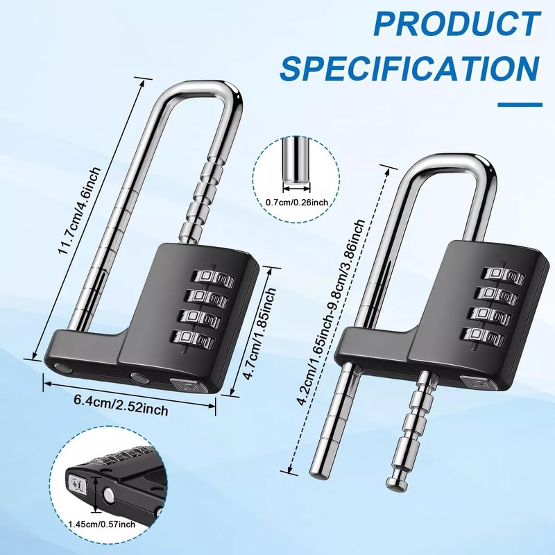 Rawrr Combination Lock 4 Digit Black Combination Lock for School