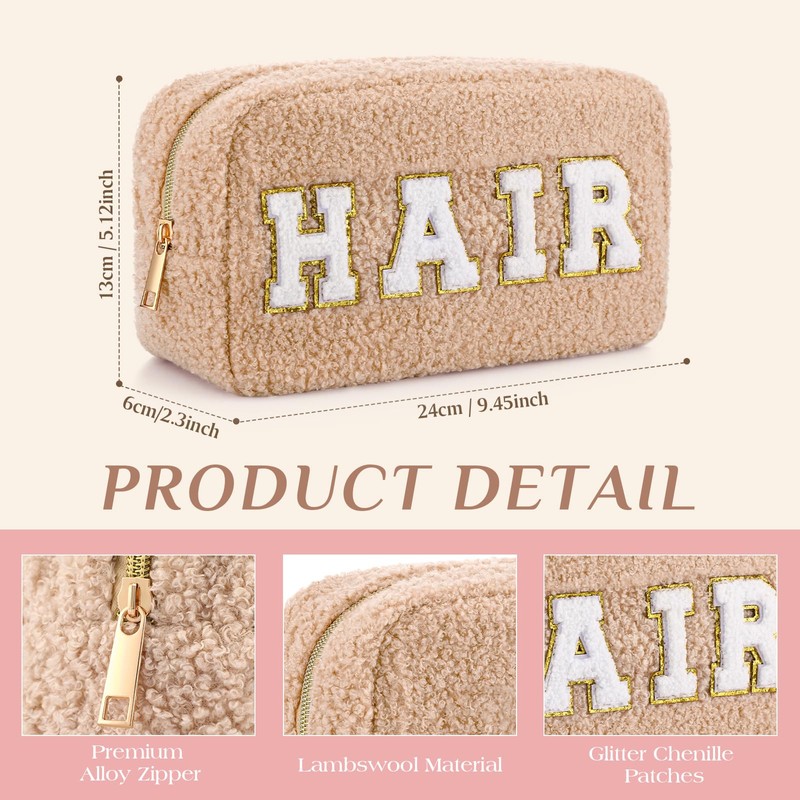 Paterr 4 Bolsas de Maquillaje con Parches Fresas de Letras