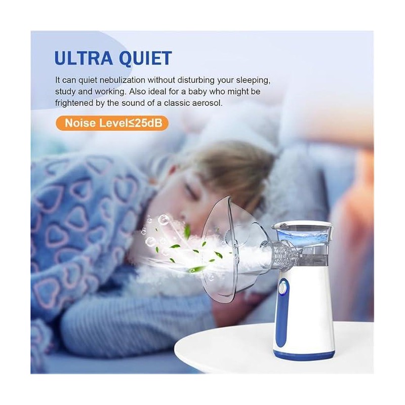 Compact Portable Nebulizer, Mesh Nebulizer, Auto-Cleaning Handheld Nebulizer, Two Ways
