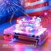 YAOZHOU Patriotic Red White and Blue Fairy String Lights Battery