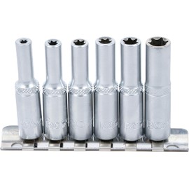 BGS 6403 E-Profile E4 Deep Socket Inserts, E10, 6, 3 (1/4), 6 Piece Set