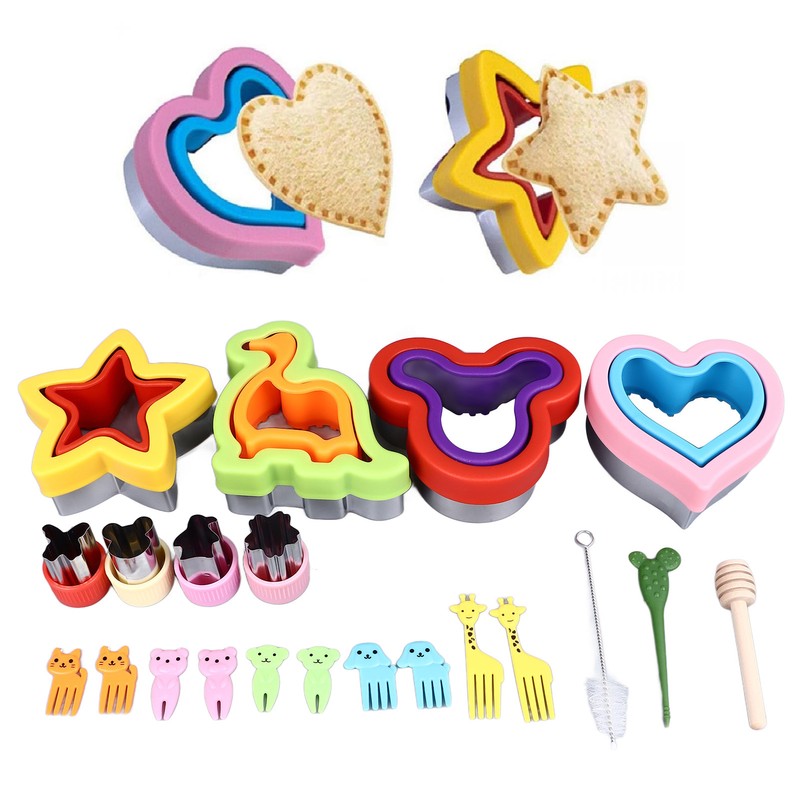 21PCS Sandwich Cutter and Sealer Bread Sandwich Shaper Dinosaur Star
