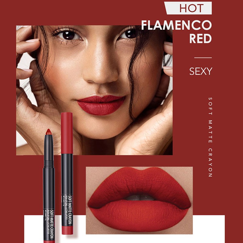 6 Pcs Matte Lipstick Set High Pigment Lip Crayon Waterproof
