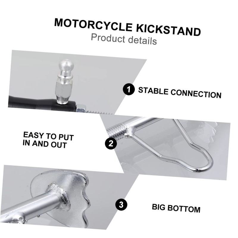 Mikinona Motorbike Retractable Side Foot Support Durable Kickstand for Electric