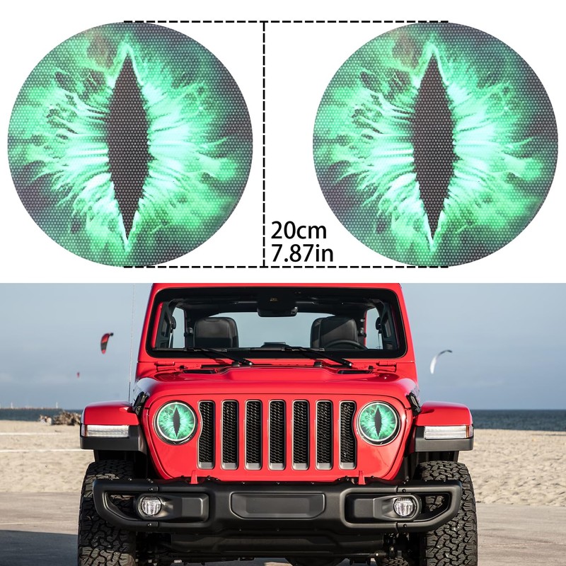 Vyqloren Beast Eyes Headlight Decals, 3D Round Stickers and Decals