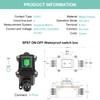 QTEATAK Inline Cord Switch Waterproof Switch DPST AC/DC 20A-125V,16A-250V,30A-24V,35A-12V, IP66