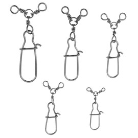 Briny River 30 Pieces 3 Way Swivels for Fishing Tackle 1#/2#/4#/6#/8# Pull Force 26 lbs - 83 Pounds Nickel Plated Stainless Steel Three-Way Connector Swivel for Trolling Catfish Rig