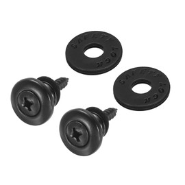 MECCANIXITY Guitar Strap Lock Bass Strap Button Buckle Dual Design Strap Button Metal Strap Retainer System with Black Washers for Guitar Ukulele (Black Pack of 2)