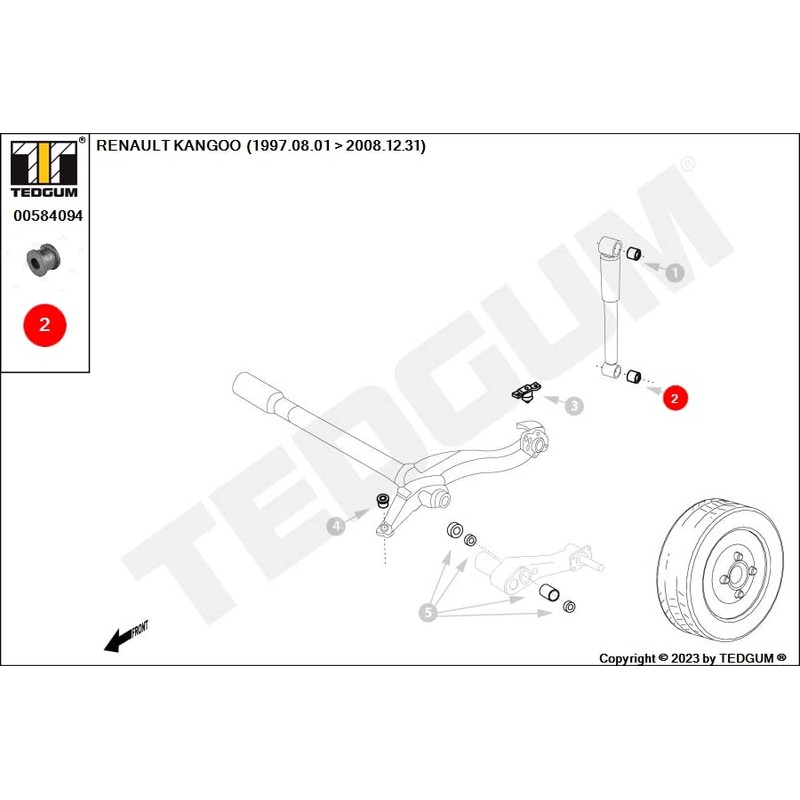 TEDGUM 00584094 REAR SHOCK ABSORBER BUSHING