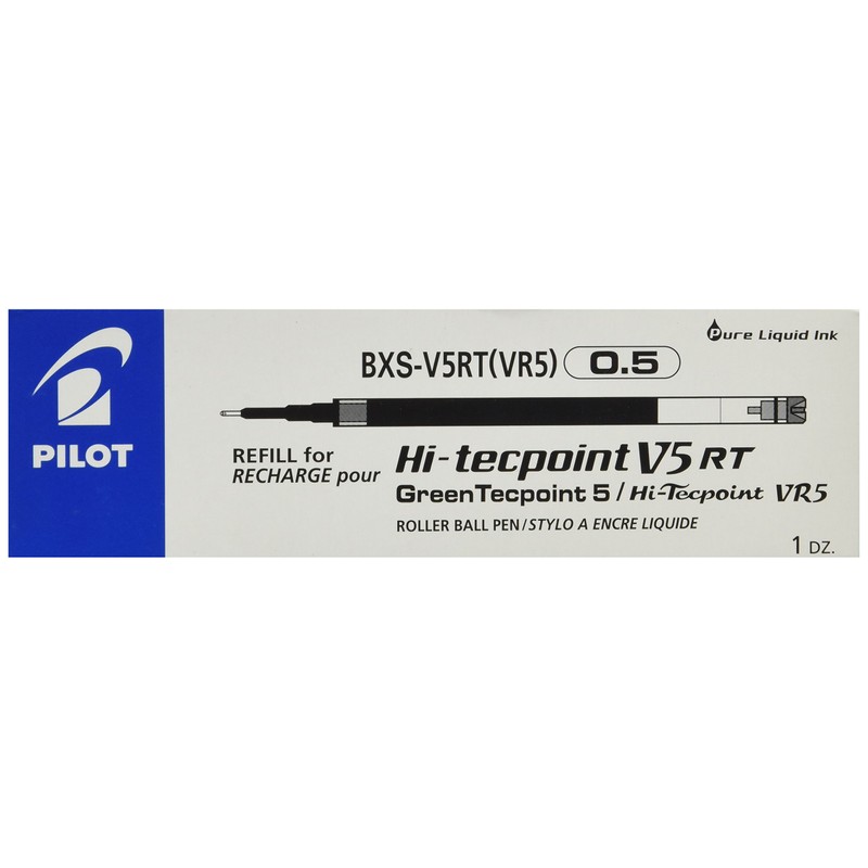 Pilot Refills for V5 RT/Greenball 0.5 mm Tip (Box of
