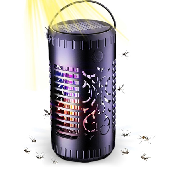Elektrischer Insektenvernichter, 395NM UV Licht Mückenfalle, 2 IN 1 Solar