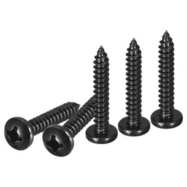 DTGN #12x1-1/4 Black Screws - 25Pack - 304 Stainless Steel Pan Head Phillips Sheet Metal Screw Self-Tapping Screw Wood Screws Screw