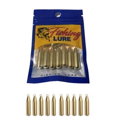 Luana® River, Saltwater Fishing, Downshot Rig, Soft Lure, Worm, Bullet Sinker, Popular Set, Soft Worm, Bait Lure, 0.2 oz (5.0 g), 7.0 g/10 g, Color, Gold, Sinker, Weight, Sea Bass, Black Bass, Rockfish, Set of 10 (3.5g, B Type)