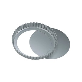 Endo Shoji TKG Anodized Tart Mold, Lightweight, Heat Transfer Aluminum, Bottom Removal, Material: Aluminum, Color: Silver, Inner Diameter: 7.8 inches (199 mm), Depth 0.9 inches (22 mm), Bottom Inner