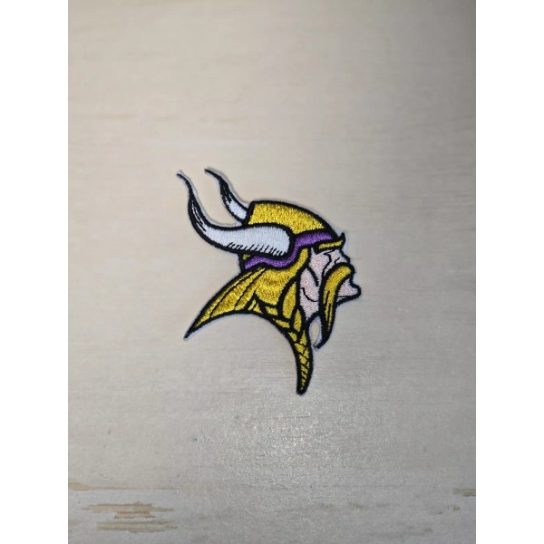 Handmade Vikings Mascot 2.5-inch Iron on Embroidered Applique Patch