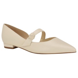 Nine West Women's Luso Flat, Cream Leather 150, 9