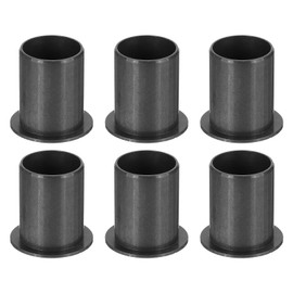 sourcing map 6Pcs Flanged Sleeve Bearing, Plastic Bushing ID 17mm x OD 19mm x Length 25mm POM Bushing, Black