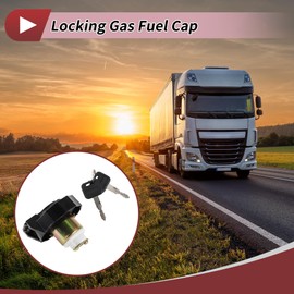 HEROFFIX Truck Locking Gas Cap for ISUZU Locking Fuel Tank Cap with 2 Keys Black Silver Tone White