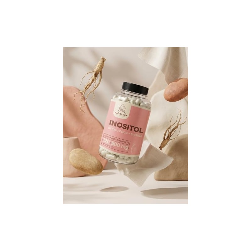 Inositol Ácido Fólico Biotina 120 Cápsulas 500 Gluten Lactosa