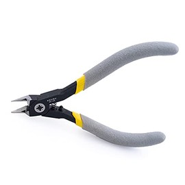 KOUGU Super Precision Sprue Cutter For Plastic - 5 Inch Steel Side Cutter Nippers With Slim Bilateral Cutting Edges & Non Slip Handles