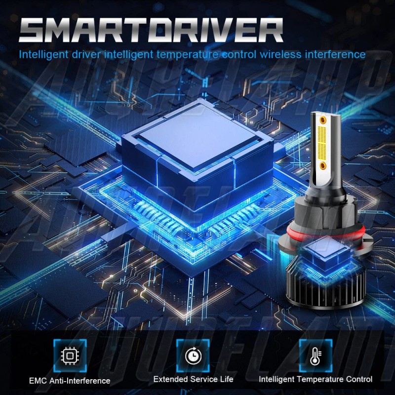 AuureLamp 9007 HB5 Combo LED Headlight High/Low Beam Bulbs Maximum