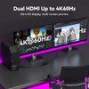 4K@60Hz Displayport to Dual HDMI Adapter Display Port to 2